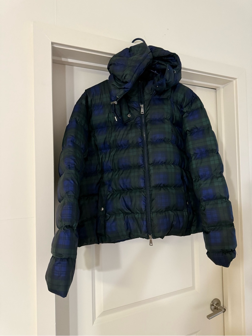 Polo by Ralph Lauren Green and Navy Plaid Hooded Puffer Jacket